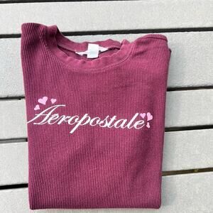 Aeropostale long sleeve thermal, plum color women's size L
